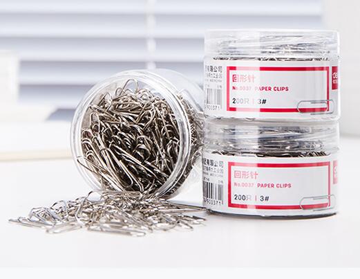 得力(deli)29mm镀镍回形针 3#金属防锈曲别针 200枚/筒 办公室文具用品 0037 